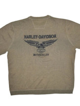 Harley Davidson Motorcycles Sweater Mens XL Olive Green Crewneck Cotton ... - $37.67