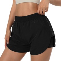 Athletic Shorts for Women Quick Dry, High Waisted Womens Running  (Black,Size:S) - £14.34 GBP
