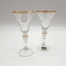 Spiegelau Crystal Stem Cordial Glasses (Set of 2) Hand Blown Etched Germany - £23.49 GBP