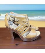 Sofft Ohanna Tan Woven Platform Leather Wood Look High Heel Sandals Wome... - $910.54 MXN