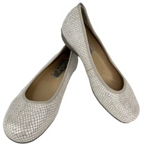 Earthies Ennis Ballet Flats 6 Taupe Silver Orthotic Arch Support Comfort - $39.59