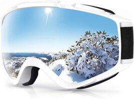 Men's &amp; Women's OTG Ski Goggles - 100% UV Protection &amp; Anti-Fog Safety E... - $46.48