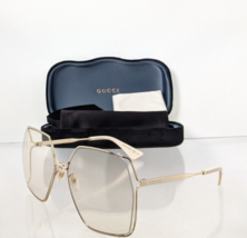 Brand New Authentic Gucci GG 0817 005 Sunglasses Gold GG0817 Frame 65mm - £241.14 GBP