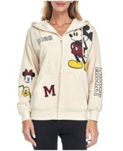 NWT Disney Mickey Women’s Full Zip Sweatshirt Hoodie~Chenille Patches  2XL - £39.34 GBP