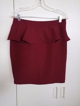 LOVE 21 LADIES POLYESTER LINED ABOVE KNEE BURGUNDY STRAIGHT SKIRT-M-NWT-... - £5.32 GBP