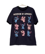 Disney Stitch and Angel T Shirt Blue Youth Large 12 14 Short Sleeves Ringer - $180.43 MXN