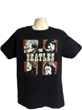 The Beatles Rock Band Music Mens Black Graphic T-Shirt 2XL Apple Records Stretch - £15.65 GBP