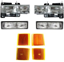 Headlights For Chevy Truck 1994-1998 Tahoe With Turn Signals Side Markers - $158.91