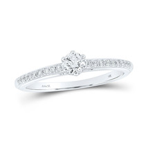 14kt White Gold Round Diamond Solitaire Bridal Wedding Engagement Ring 1/3 Cttw - £712.06 GBP