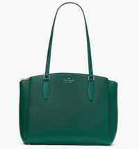 New Kate Spade Monet Large Triple Compartment Leather Tote Deep Jade / D... - $161.41