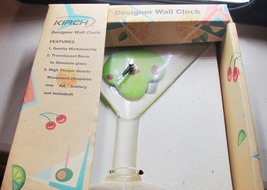 DECORATIVE BATTERY OPERATED NOVELTY WALL CLOCK MARTINI BY KIRCH NMB - $445.47 MXN