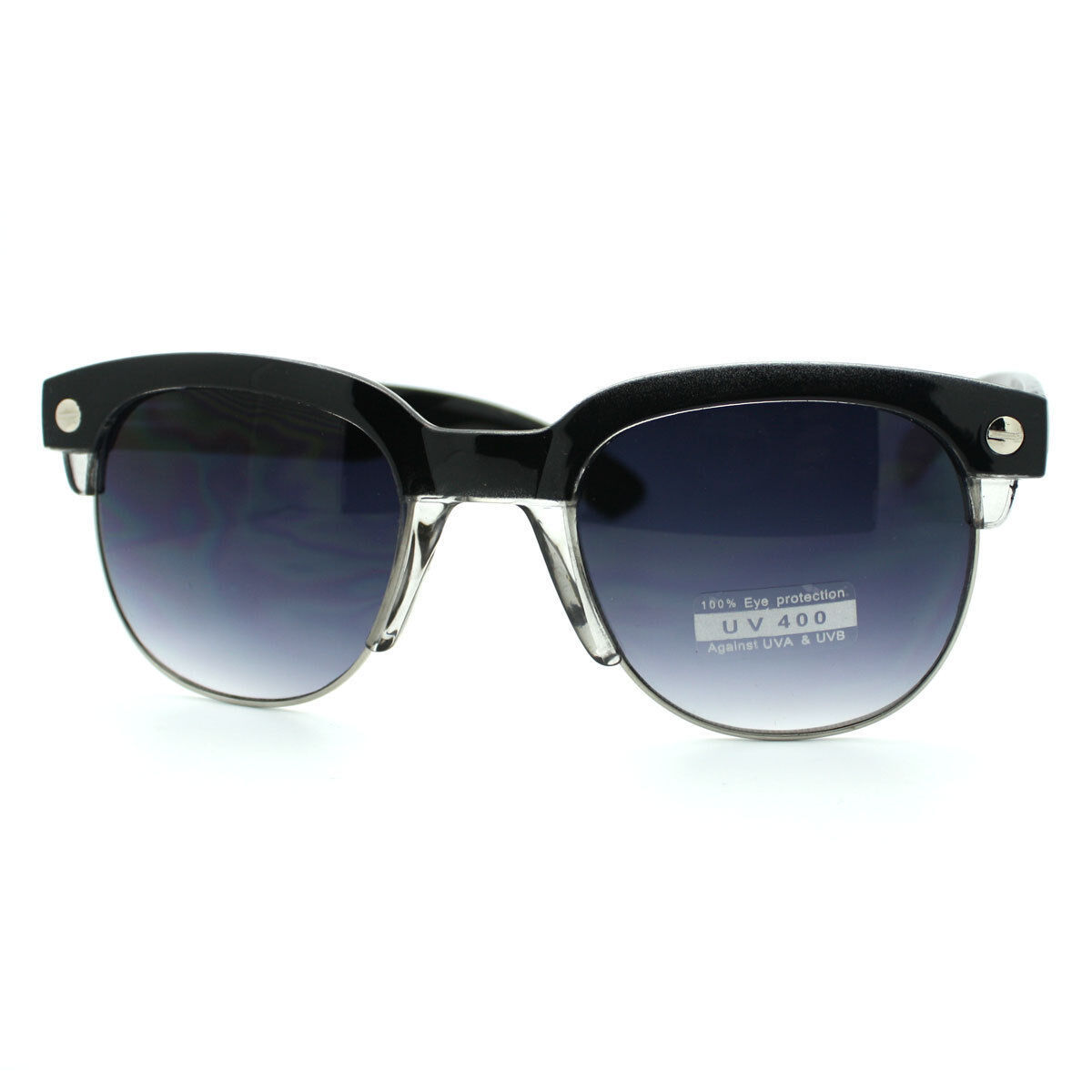 Femmes Serrure Lunettes de Soleil Épais Demi Jante Rond Mode Lunettes 5 ... - $7.28