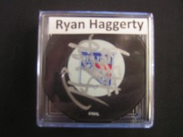 NHL New York Rangers Signed Puck W/ COA &amp; Display Cube Ryan Haggerty - $4.90
