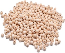 300Pcs 8mm Wooden Spacer Beads Round Unfinished Natural Wood Loose Beads - $278.94 MXN