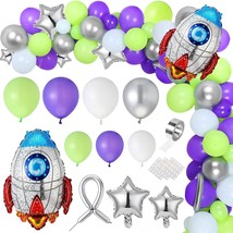 134 Pieces Buzz Birthday Party Balloon Garland Arch Kit 10 5 Inch Purple Green S - £22.02 GBP