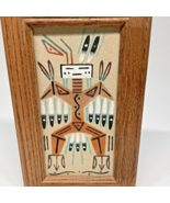 Navajo Yei Sand Painting Female Native American Indian Art Framed Signed... - $49.99