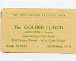 The Golden Lunch Ad Card Gorham New Hampshire Glen Ellis Falls  - £17.22 GBP
