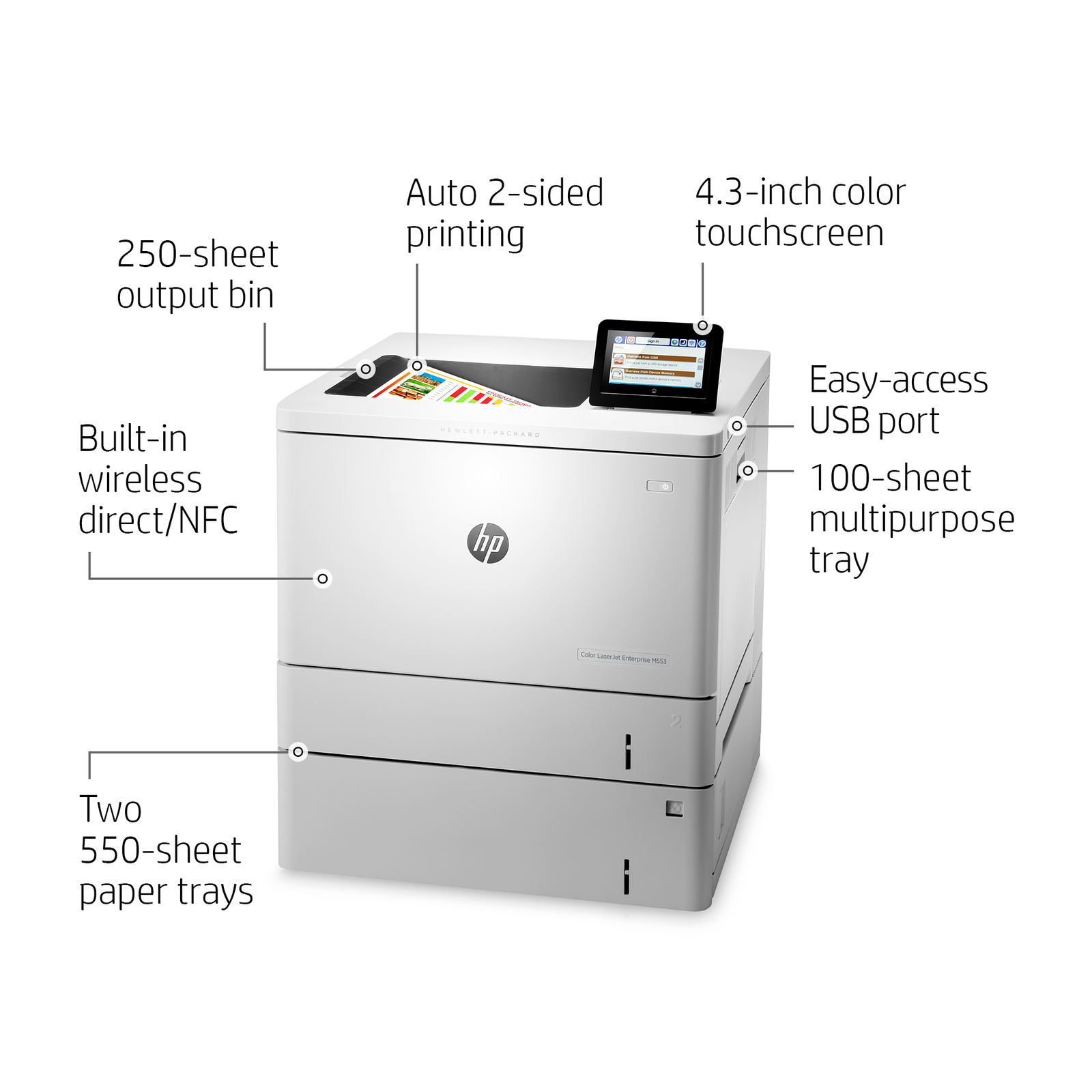 HP Laserjet M553X B5L26A#BGJ  Duplex Network  WiFi Color Printer - $995.99