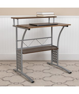 Walnut 2 Shelf Computer Desk NAN-CLIFTON-RU-GG - $124.78 CAD