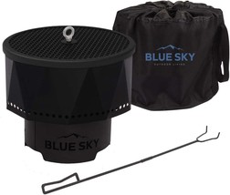 Blue Sky Outdoor Living Ridge Portable Steel Fire Pit, Firewood and/or Wood - £94.42 GBP