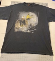 VTG TSI bald Eagle American Eagle Men’s Shirt Size 2XL Black Short Sleeves - £16.51 GBP