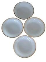 Four (4) Vintage Fire King ~ White Swirl ~ 7.5&quot; Soup/Salad Bowls ~ Gold Rim (2) - £34.94 GBP