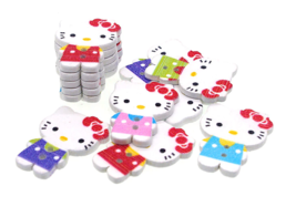 5 pcs Cat Kitty Buttons, Cute Wooden Colorful Kitty Buttons - £3.14 GBP