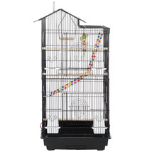 39&quot; Roof Top Large Bird Cage For Parrot Cockatiel Parakeet Rolling Stand - £65.74 GBP