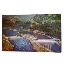 Postcard Aerial View Of Bonneville Dam And Power House Portland Oregon Chrome - £5.44 GBP