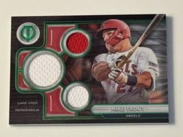 21/99* - 2024 Topps Tribute Mike Trout Triple Relics Patch MLB LA Angels Bookend - $98.99