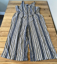 J Jason Wu NWOT Women’s Striped Linen button front jumpsuit Size 2X Blue AB - £17.49 GBP