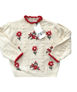 Zara Sweater Size Small Handmade Embroidered Ruffled Knit Top Womens XS New - $22.49 CAD