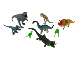 Plastic Dinosaur Toy Figure Lot of 8 T-Rex Apatosaurus Raptor Triceratops Etc - £9.51 GBP