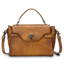 Vintage Leather  Handbag 2022 New Versatile Women Bag Nature Soft Cowhide Large  - £158.08 GBP