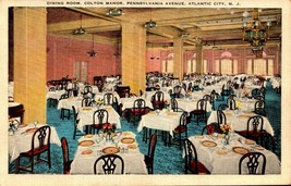 Vintage Linen POSTCARD-DINNING Room Colton Manor -ATLANTIC City NJ-BK39 - £2.31 GBP