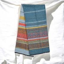 Vintage Betmar Scarf Made in France Geometric Shapes 60x12 Colorful Stripes - $18.69