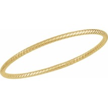 14K Yellow Gold 3 mm Twisted Bangle 7 1/2&quot; Chain Bracelet - £683.38 GBP