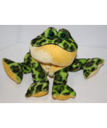 Webkinz Bull Frog No Code Plush Green Yellow Toad Doll HM114 Stuffed Ani... - $8.80