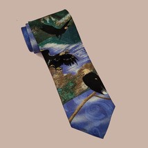 Reed St. James Men Polyester Dress Tie Eagle Print 4&quot; wide 59&quot; long - £12.93 GBP