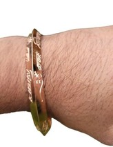 Copper Colour Kara Hindu Bangle Om Namo Shivay Kada Healing Lucky Bracelet BB22 - £27.59 GBP