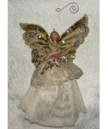 Vtg Christmas Ornament Angel Fairy Butterfly Wings Beautiful Hanging Tre... - $21.95