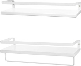 Peter&#39;S Goods Modern Floating Shelves With Rail - Wall Mounted Bathroom Wall - $44.99