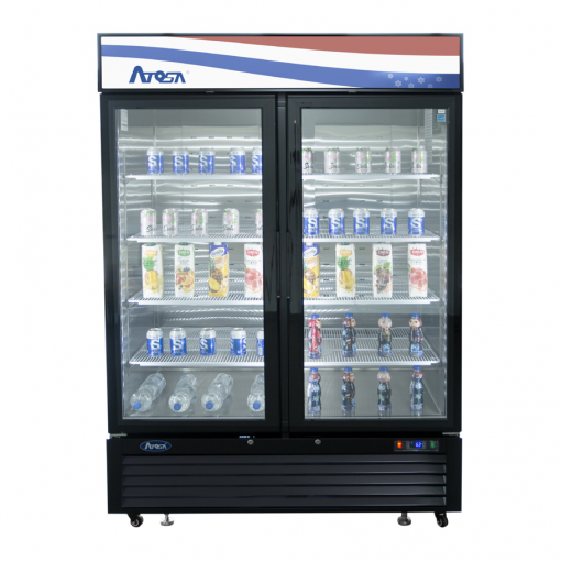 ATOSA MCF8723GR 2 TWO SWING GLASS DOOR REFRIGERATOR BLACK 54&quot; Free Lift ... - $3,390.00