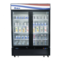 ATOSA MCF8723GR 2 TWO SWING GLASS DOOR REFRIGERATOR BLACK 54&quot; Free Lift ... - £2,441.59 GBP