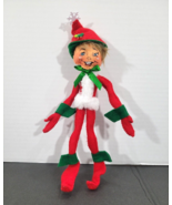 Annalee 11&quot; Red Snowflake Elf Doll Christmas 2016 Winter VG Condition - $29.90 CAD