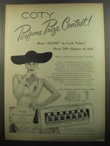 1951 Coty Perfume Ad - Coty Perfume Prize Contest! - $18.49