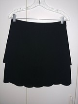 Loft Outlet Ladies Black 2-TIER Skirt W/SCALLOP EDGE-SZ 2-WORN ONCE-POLYESTER - £10.30 GBP