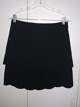 LOFT OUTLET LADIES BLACK 2-TIER SKIRT W/SCALLOP EDGE-SZ 2-WORN ONCE-POLY... - £10.29 GBP