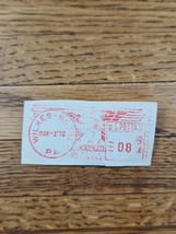 US Mail Post Meter Stamp Wilkes-Barre Pennsylvania 1972 Cutout USPS - £2.96 GBP