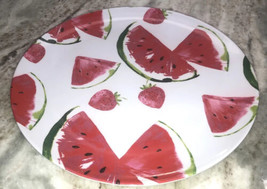 Melamine Watermelons &amp; Strawberries-11” Large Dinner Plate-Beach-New-SHI... - £9.29 GBP